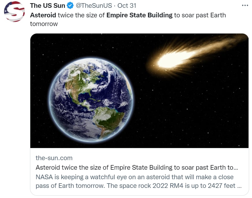 Asteroide cerca Tierra NASA