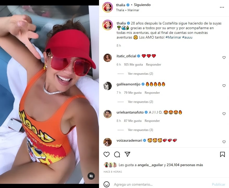 Thalía traje de baño Cheetos: Enciende las redes