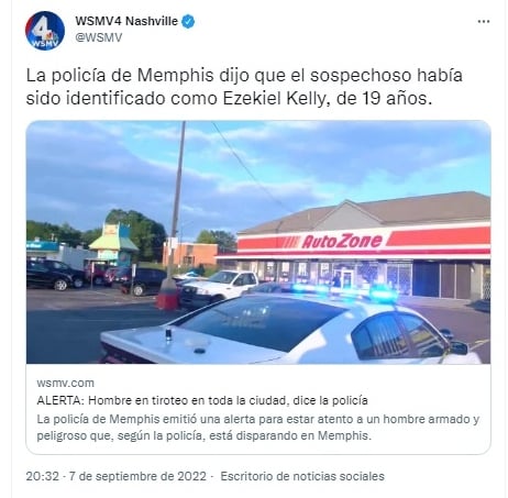 Arrestan al sospechoso del tiroteo en Memphis
