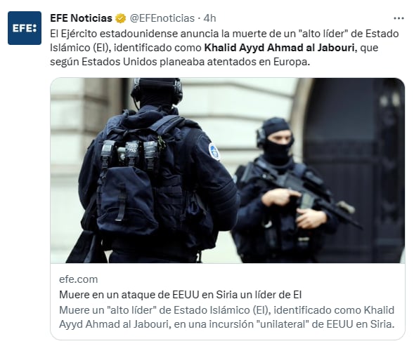 Matan líder Estado Islámico