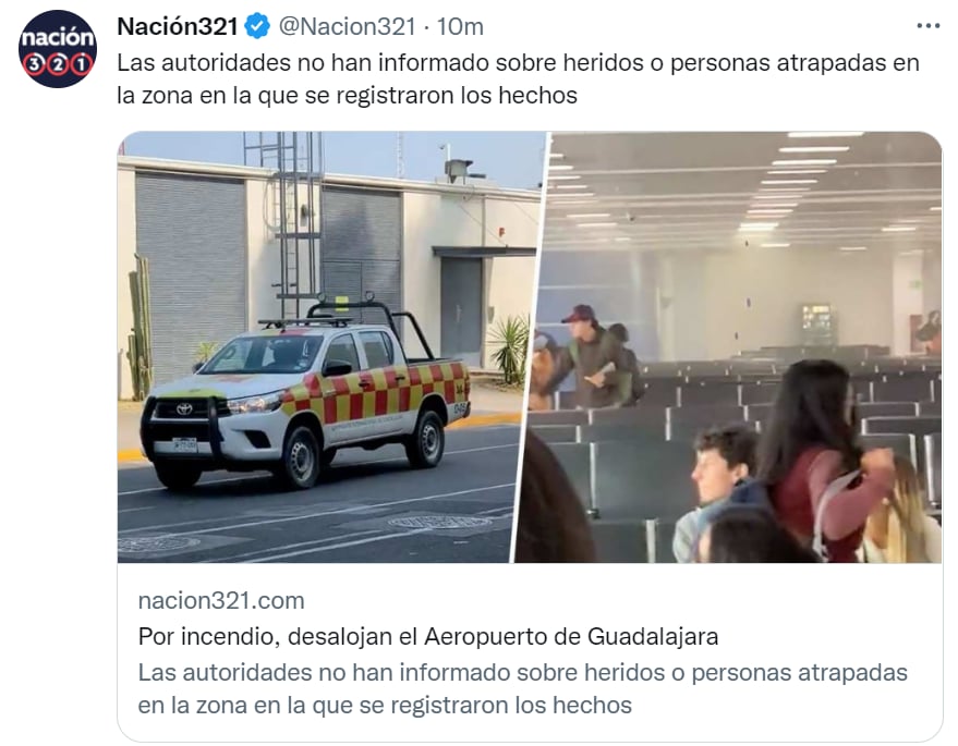 Incendio aeropuerto Guadalajara
