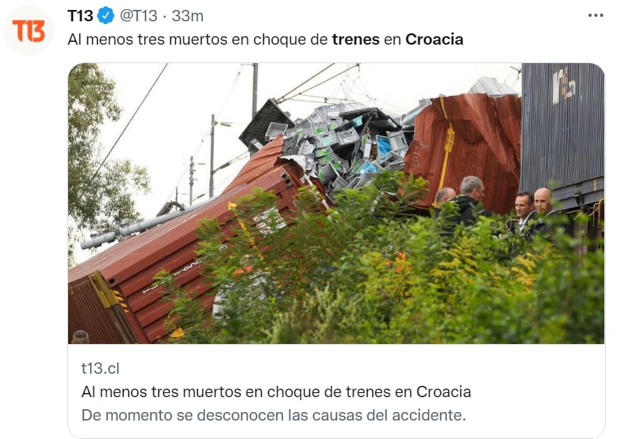 Choque trenes Croacia