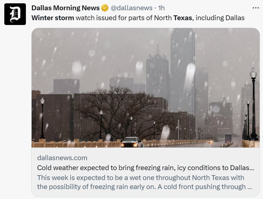 Tormenta invernal Texas