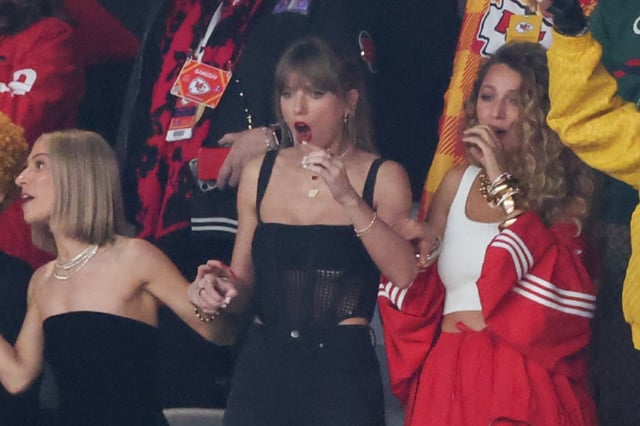 Taylor Swift lets loose while watching Super Bowl LVIII