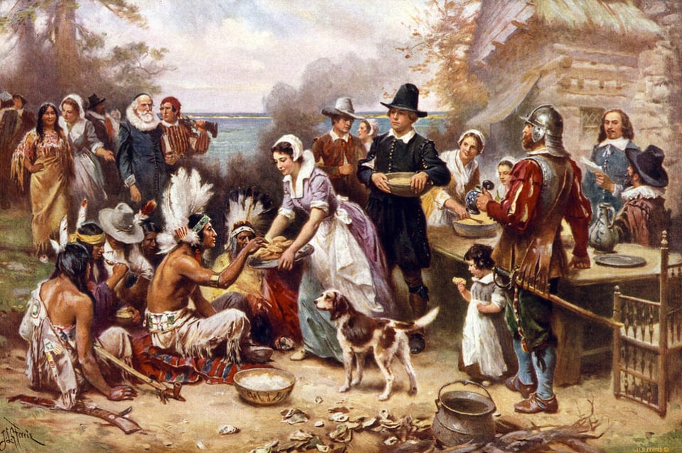 Wampanoag, nativos americanos, peregrinos, fiesta, comida