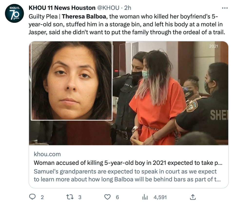 Authorities in Houston investigated the disappearance of Samuel Olson