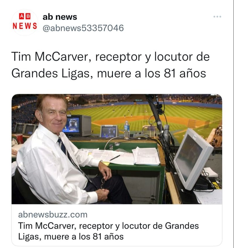 De luto por la muerte de Tim McCarver