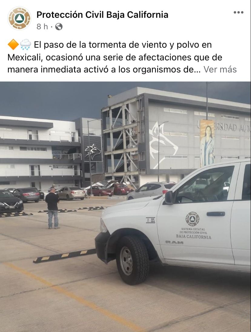 Gobernadora lanzó advertencia por tormenta de arena