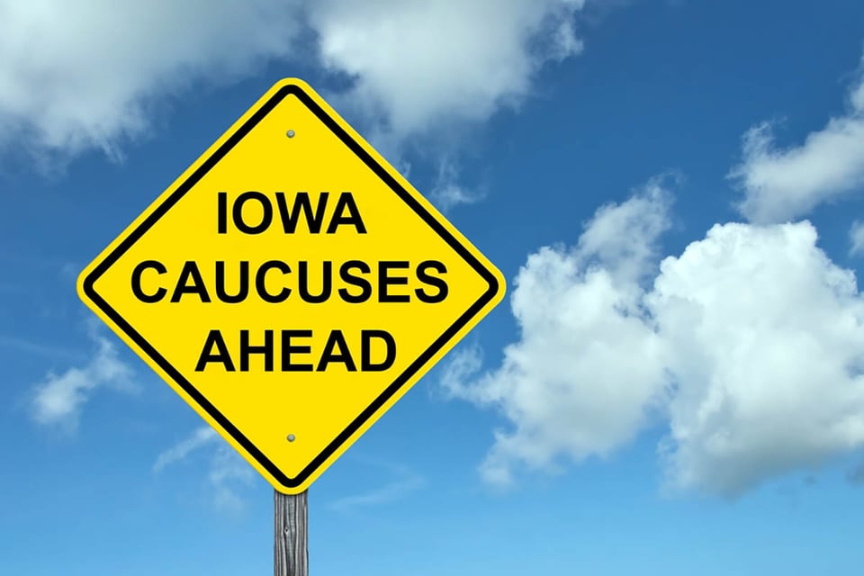 Iowa, caucus, signo, política, EE.UU.