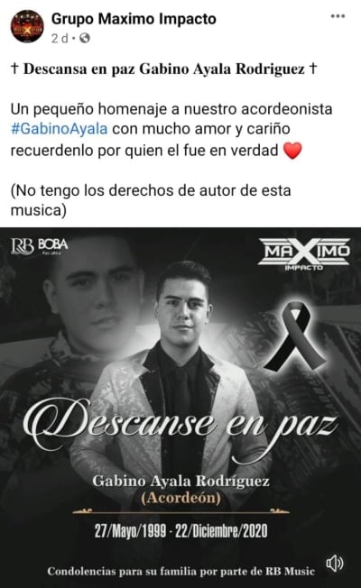 Narcocorrido singer Gabino Ayala, Maximum Impact