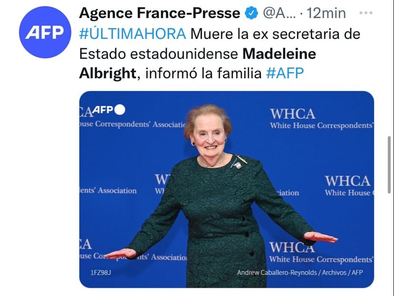 They reveal the terrible disease that ended the life of Madeleine Albright