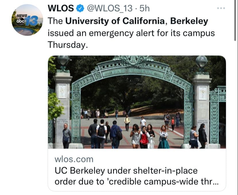 Shelter order for threat in another college