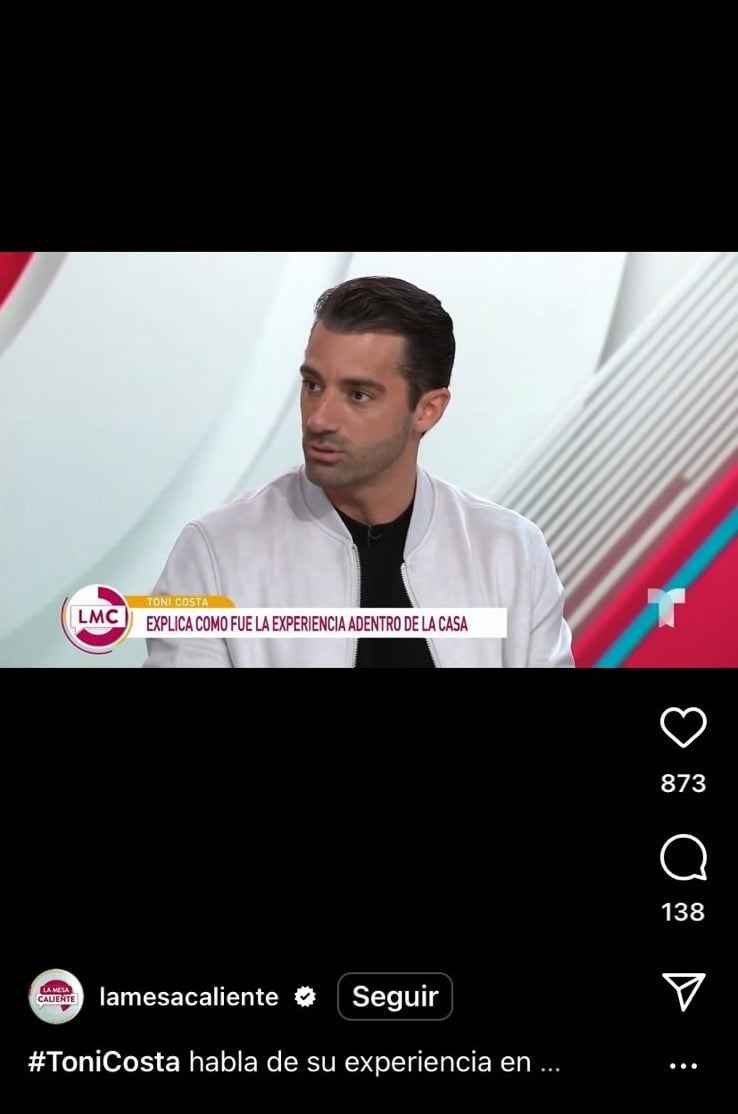 Toni Costa terapia La Casa de los Famosos