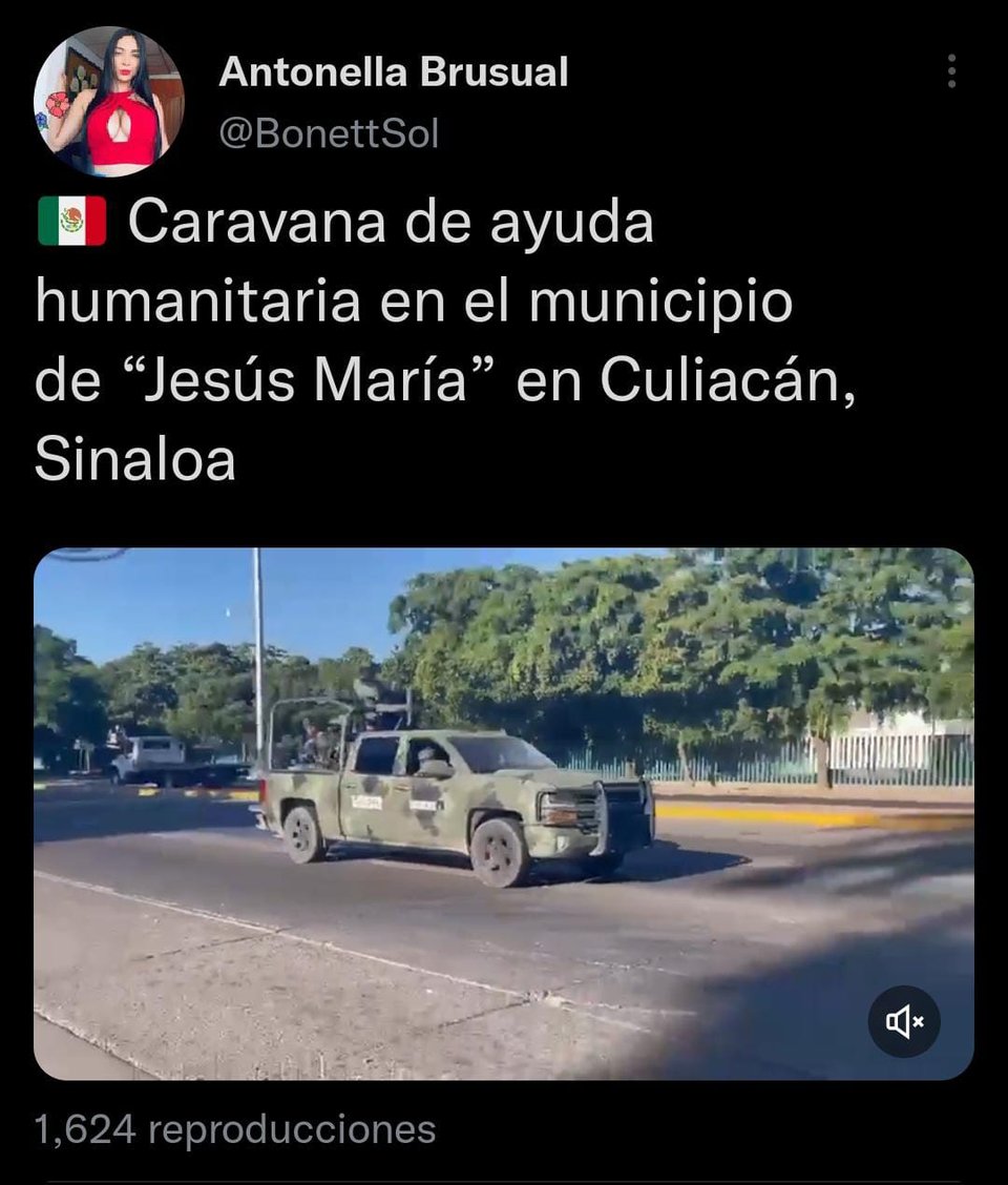 Caravana humanitaria comienza con la ayuda a Jesús María tras captura de Ovidio Guzmán