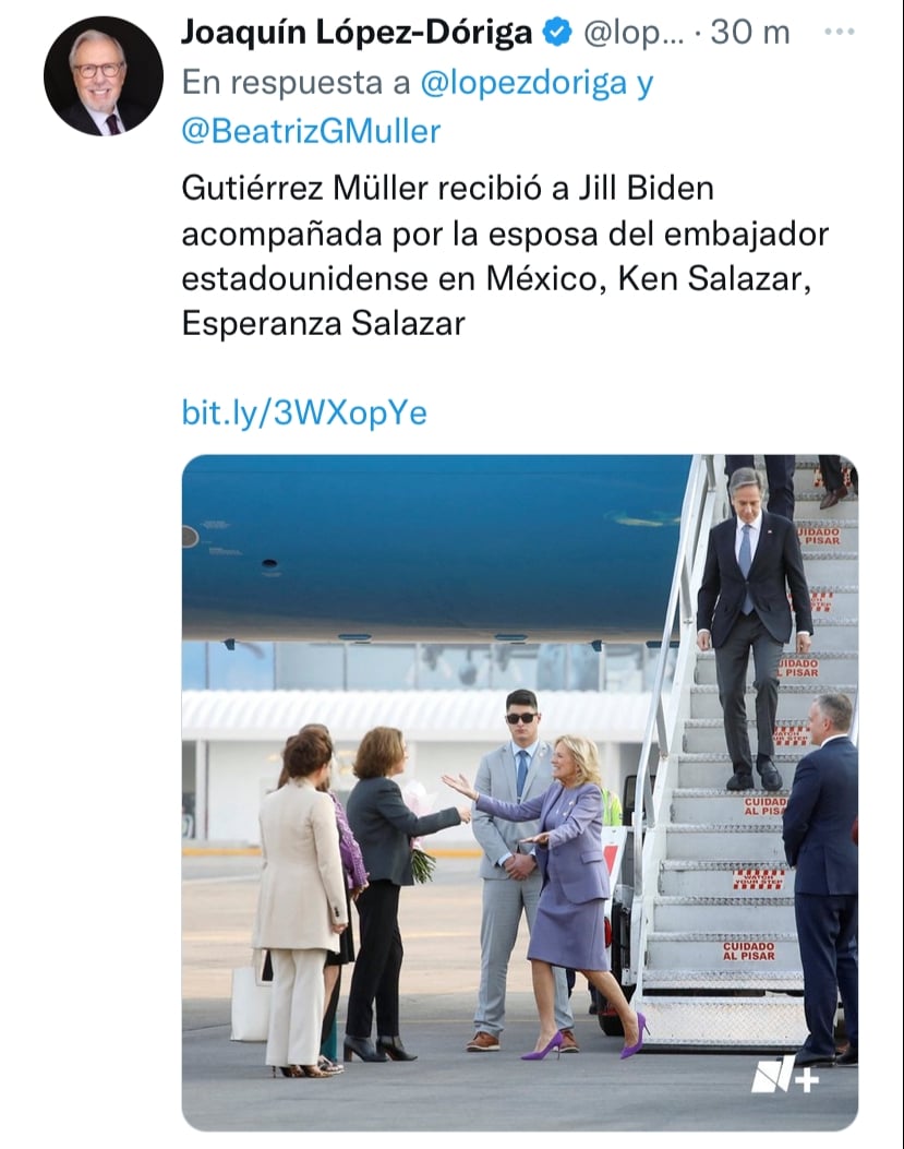 Llega Jill Biden sola a México 