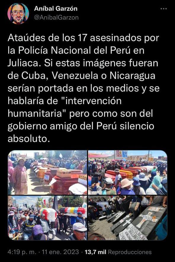 Se han registrado 46 muertes durante los disturbios en Perú que incluyen al policía que fue quemado vivo