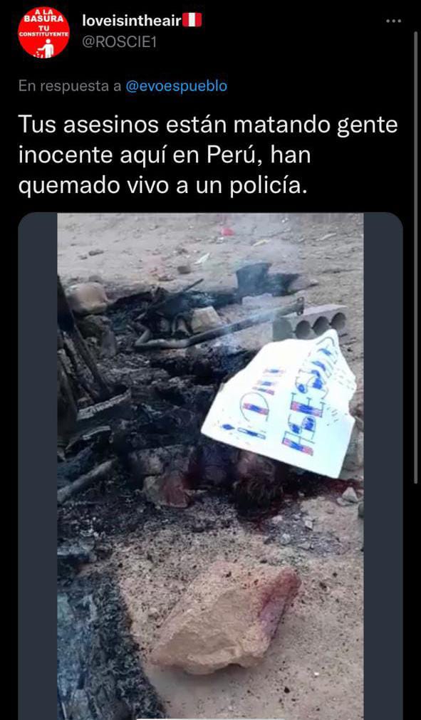 Durante disturbios en Perú quemaron vivo a policía al interior de su patrulla