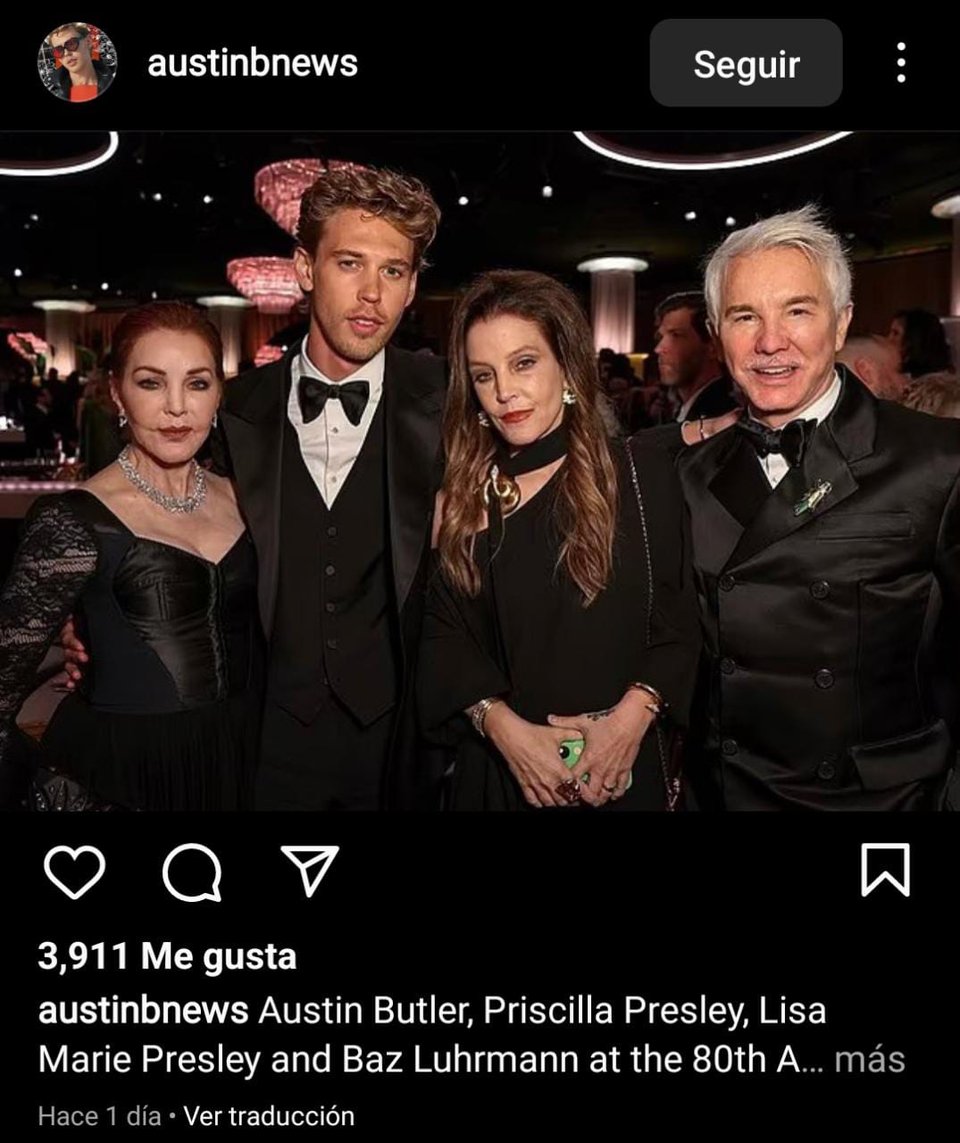 Se le vio el pasado martes junto a su madre, Austin Butler y Baz Luhrman en los Globos de Oro