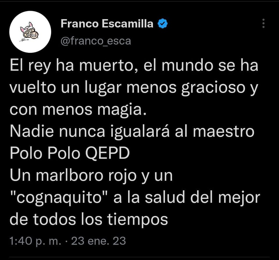 Otros comediantes han comenzado a despedirse del 'maestro de la comedia'