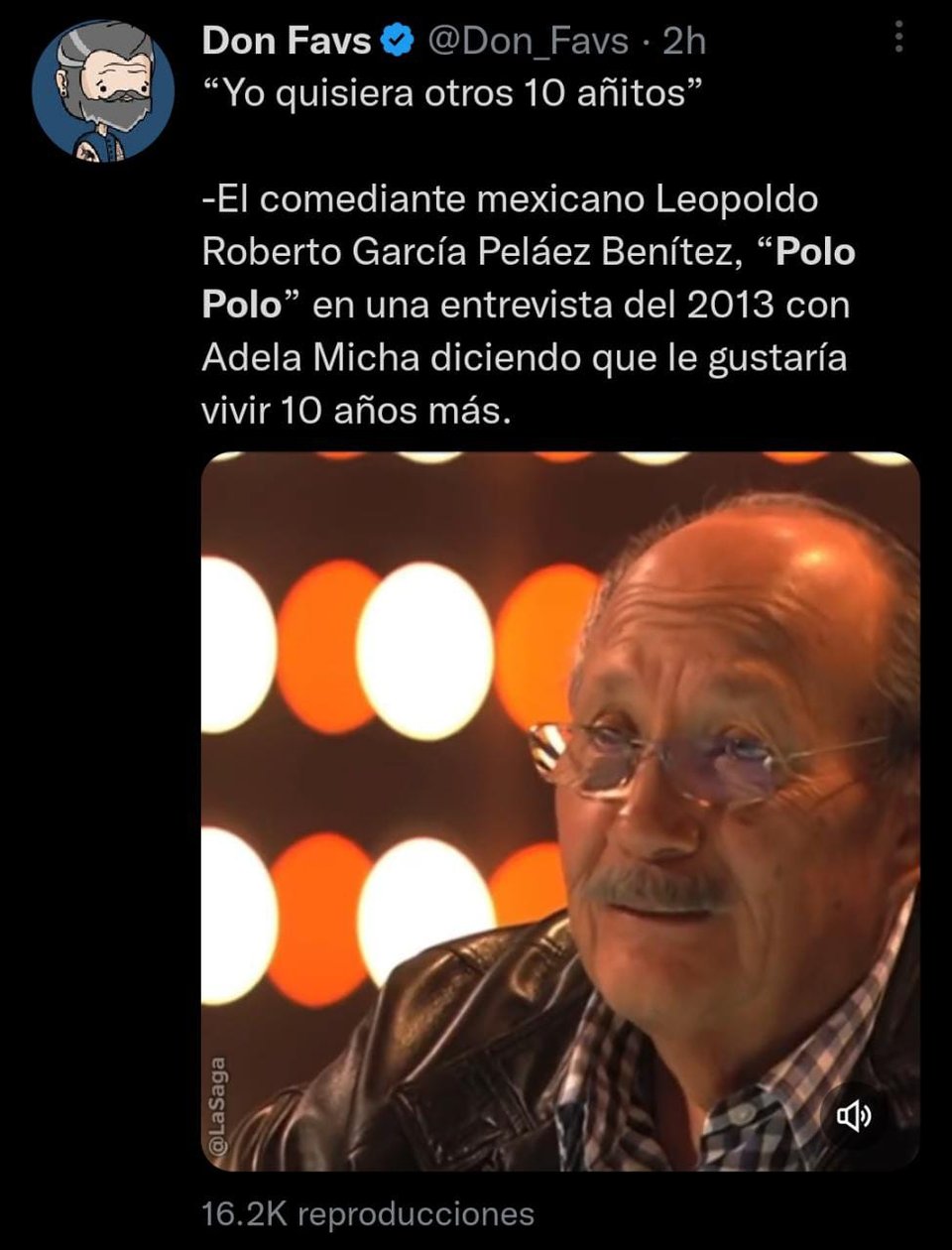 El comediante se retiró de los escenarios en 2016
