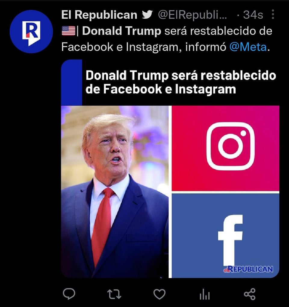 His accounts were suspended after inciting violence in 2021