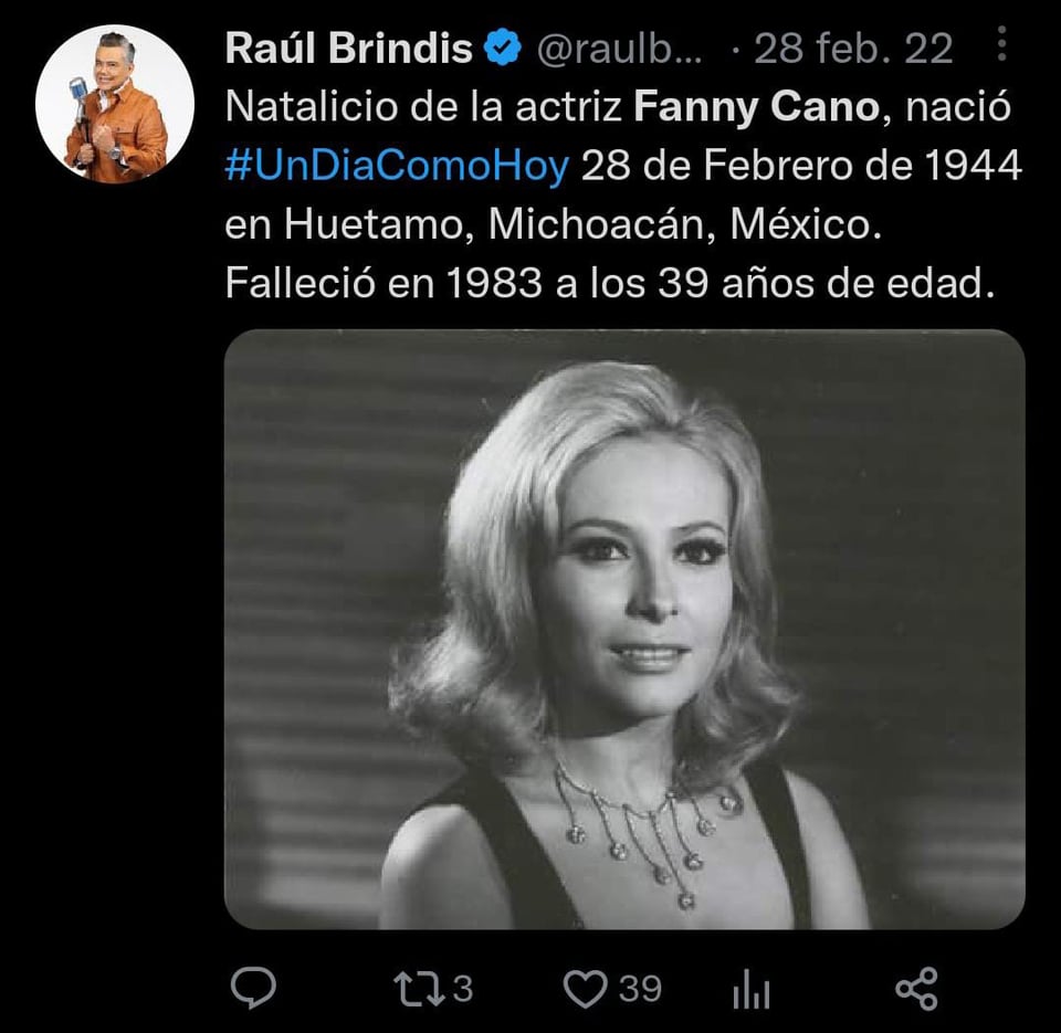 En 1982 la actriz decidió retirarse de la actuación, sin esperar que la muerte la alcanzara un año después