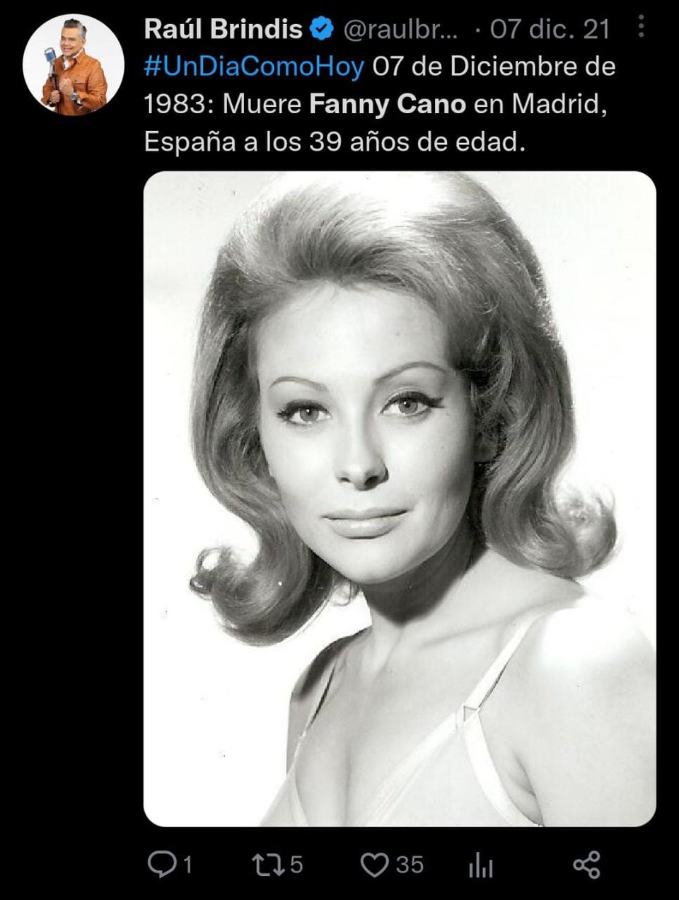 Fanny Cano fue la primer actriz mexicana en interpretar a la ambiciosa 'Rubí'