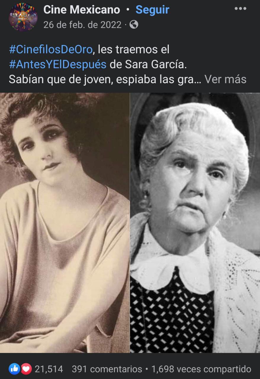 Sarita García fue 'La abuelita de México' luego de desempeñarse como actriz interpretando personajes mayores en cine y teatro