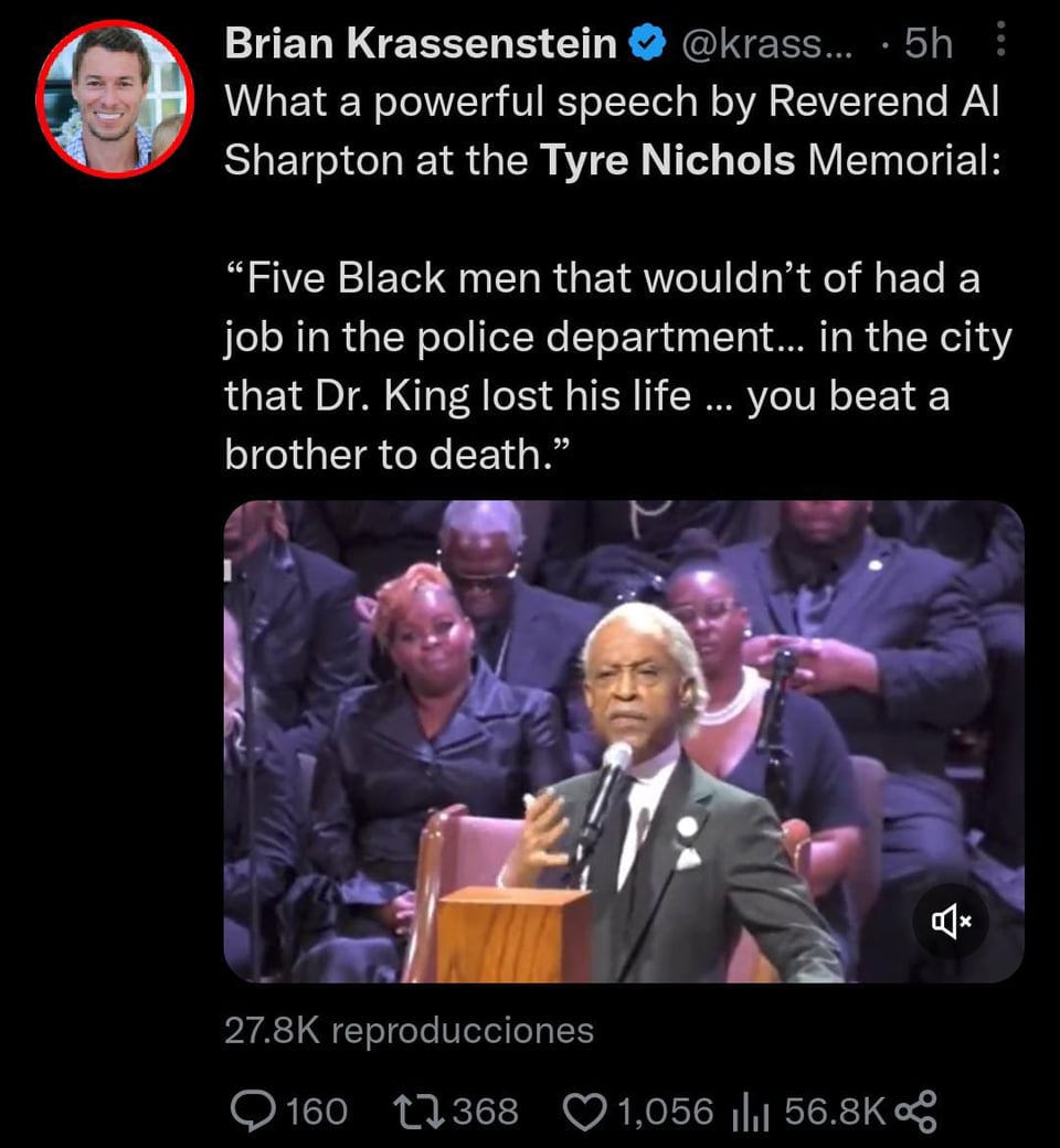 El reverendo Al Sharpton también busca que se apruebe la reforma policial