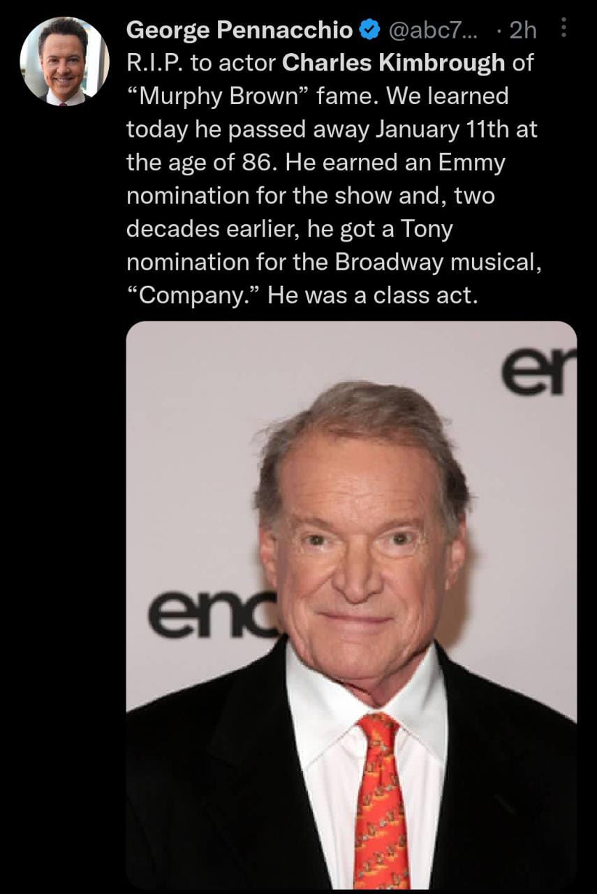 Charles Kimbrough's son confirmed the actor's death occurred last month