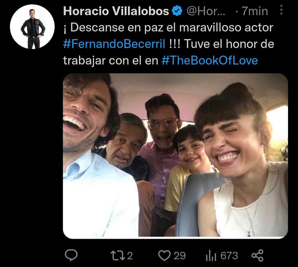 Tras la noticia de la muerte de Fernando Becerril comienzan a despedirse de él