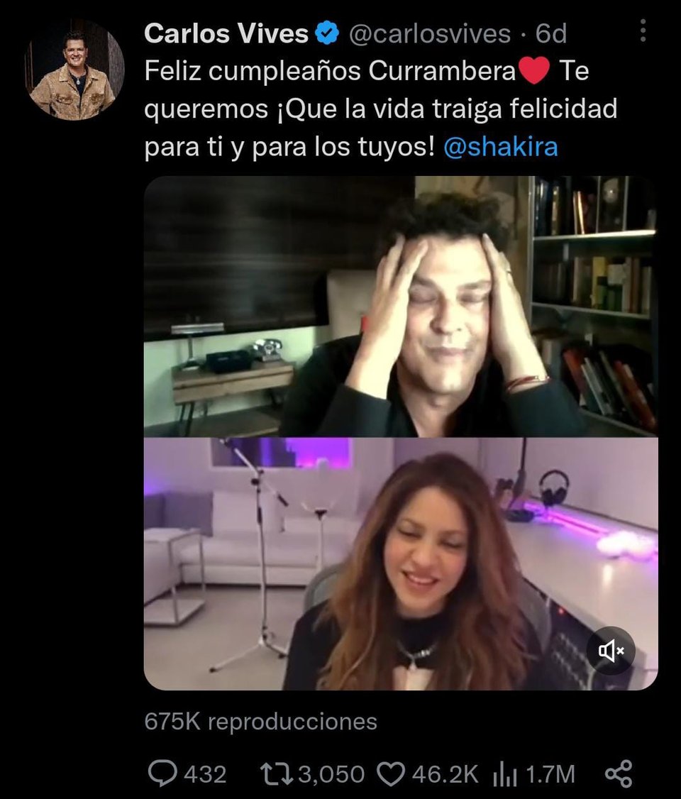 Carlos Vives conmovió con una canción especial para la colombiana el día de su cumpleaños