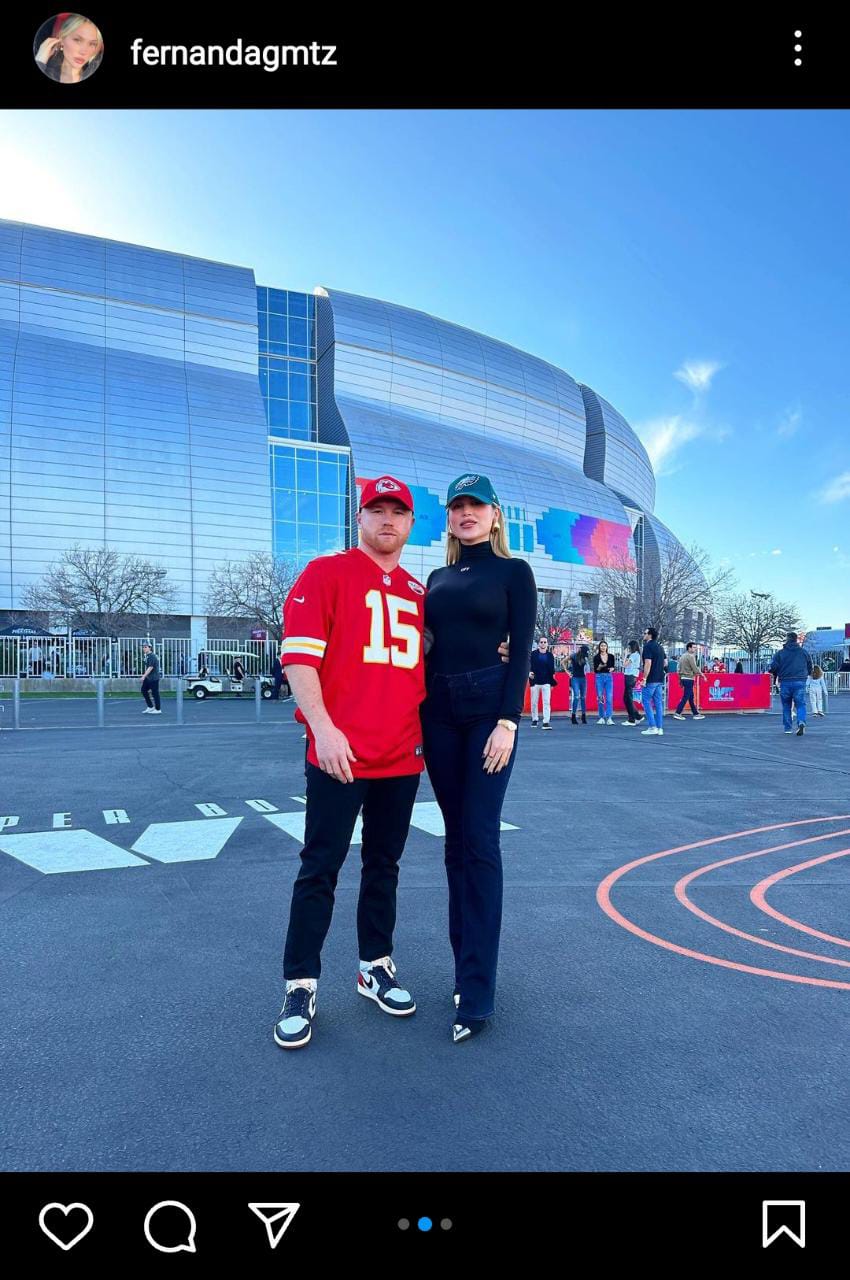 Esposa del Canelo compartió fotografías de su asistencia al Super Bowl