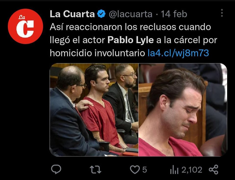 Andrea Legarreta aseguró que otros reos recibieron al actor con aplausos