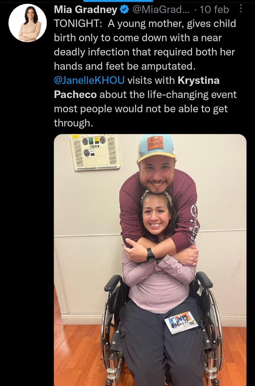 Tras dar a luz en octubre, Krystina se reunió en casa con su familia en febrero