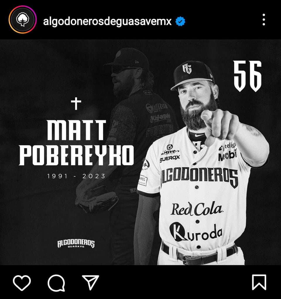 Confirman la muerte del famoso beisbolista Matt Pobereyko