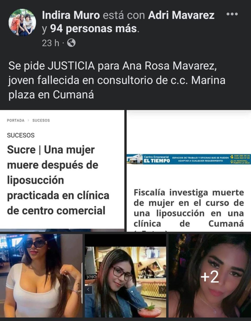 Madre venezolana muere horas después de realizarse liposucción