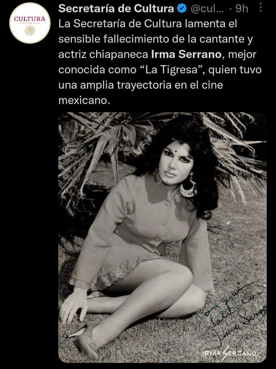Revelan de que murió Irma Serrano 'La Tigresa'
