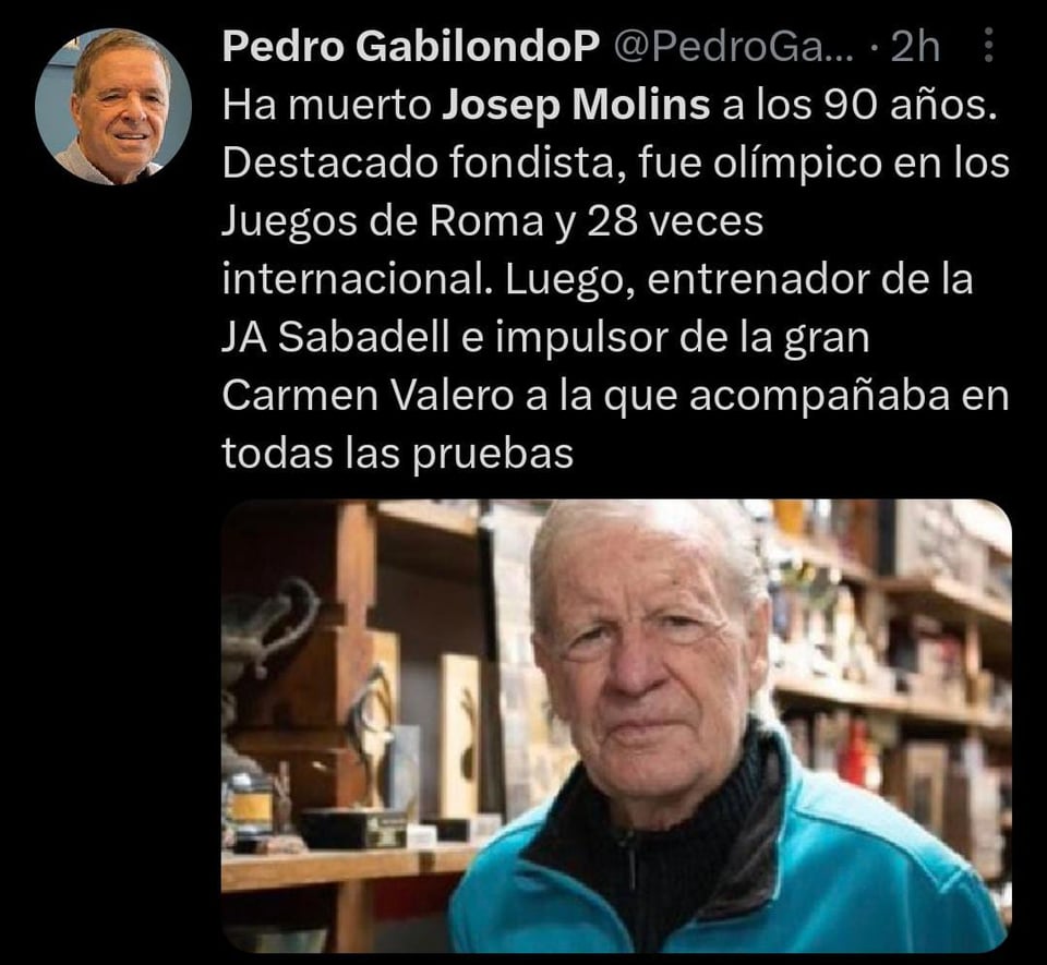 Josep Molins was an Olympic athlete as well as a three-time champion in Spain