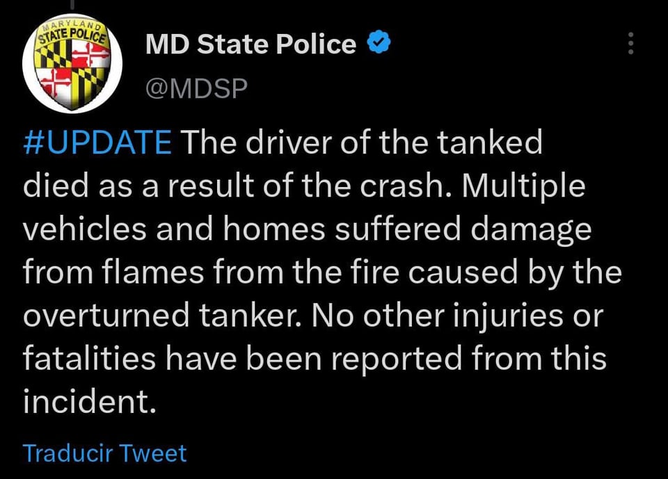 Confirman un muerto tras gran explosión en Maryland