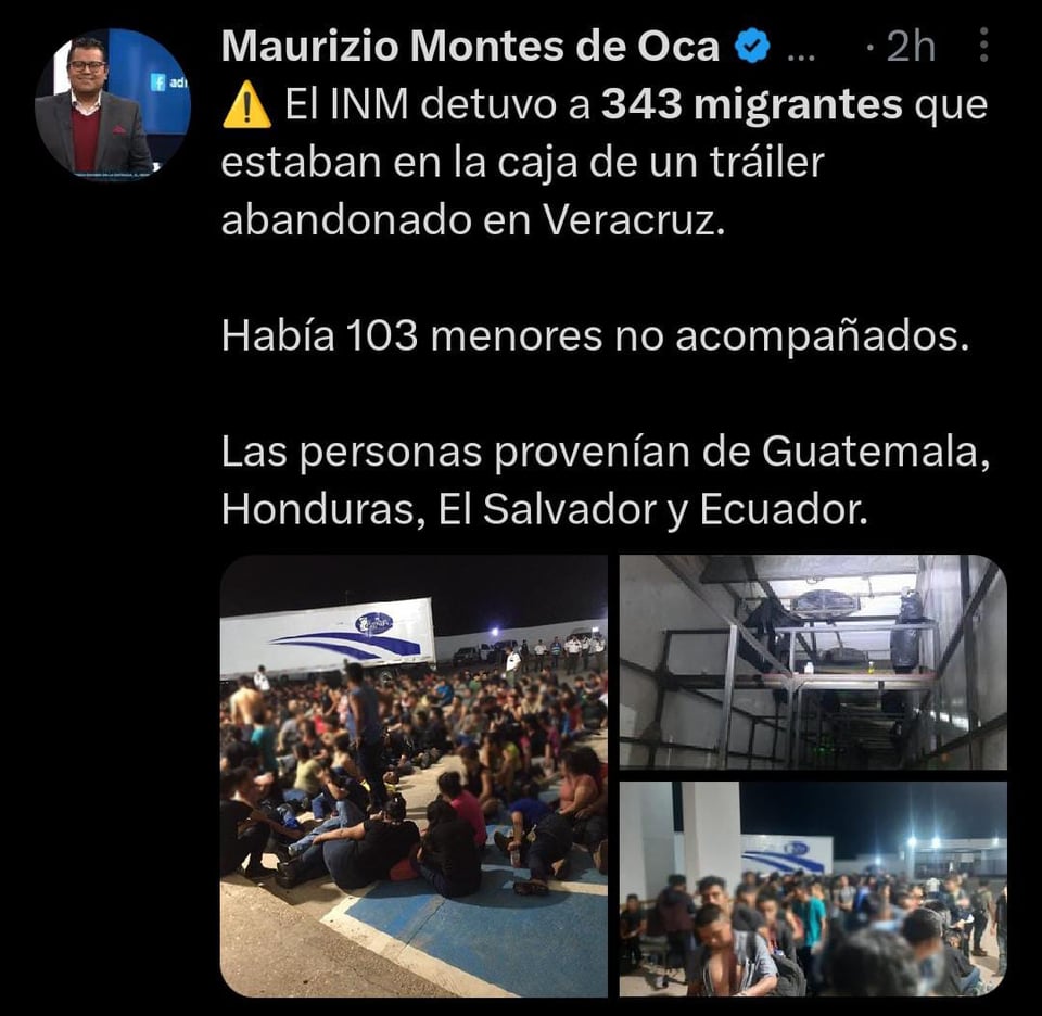 343 migrantes son encontrados en México