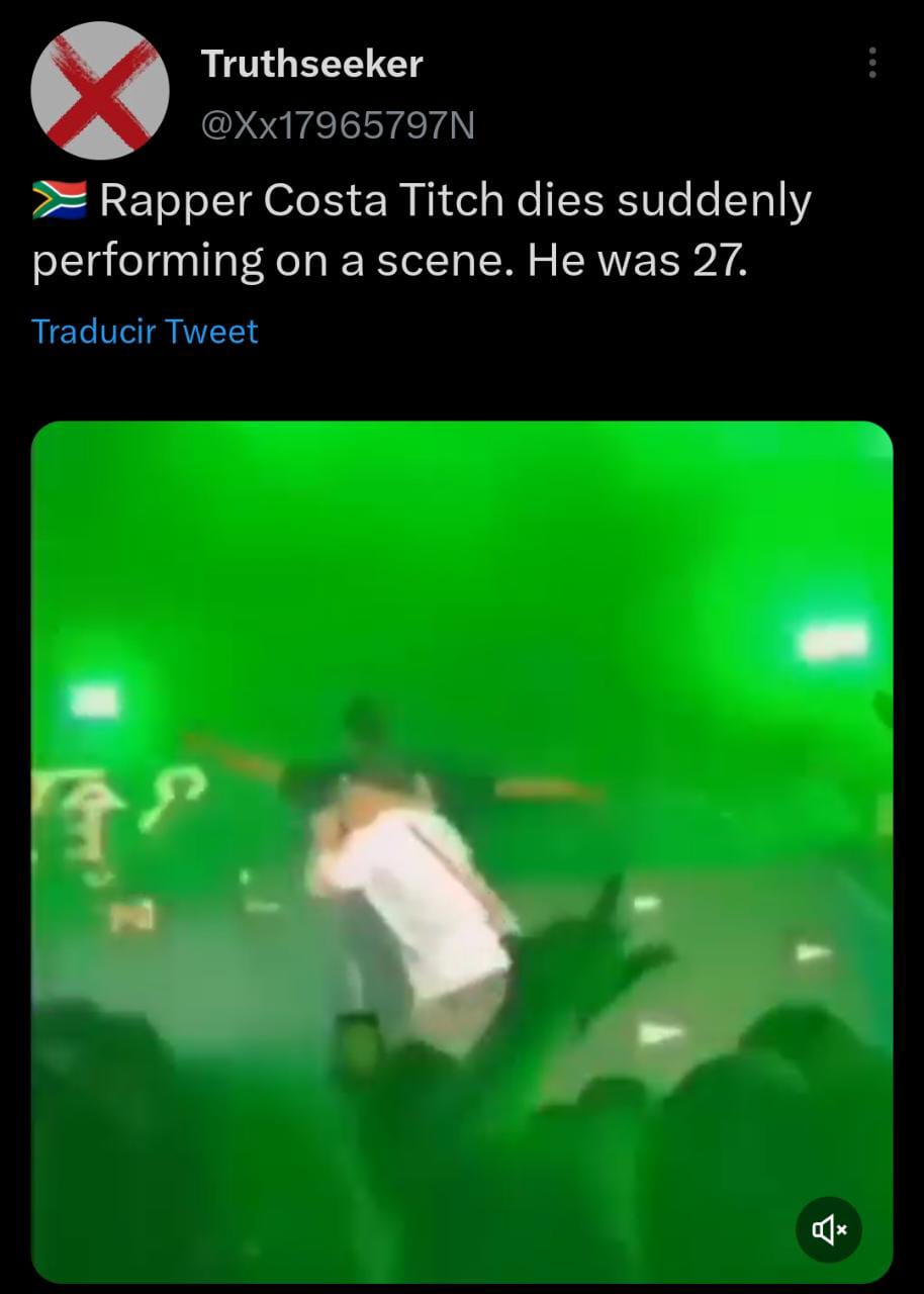 Muere el rapero Costa Titch tras desplomarse en el escenario y seguidores comparten el video en redes