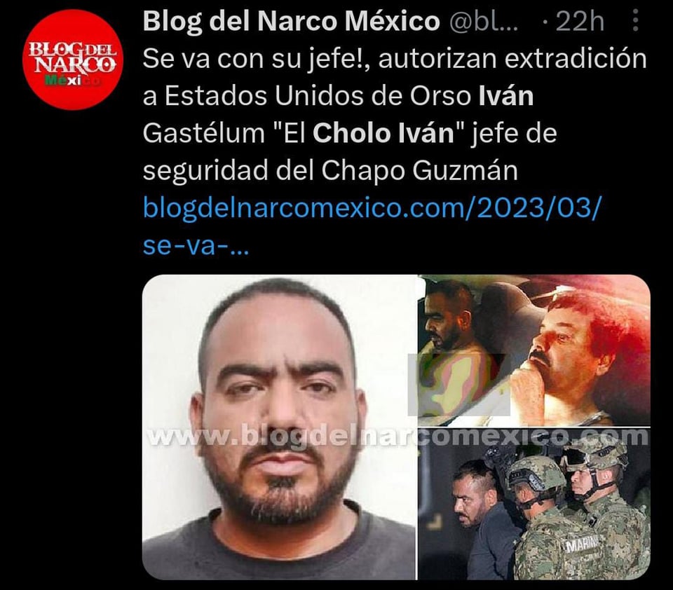 Malas noticias para el ex jefe de seguridad del Chapo Guzmán: será extraditado