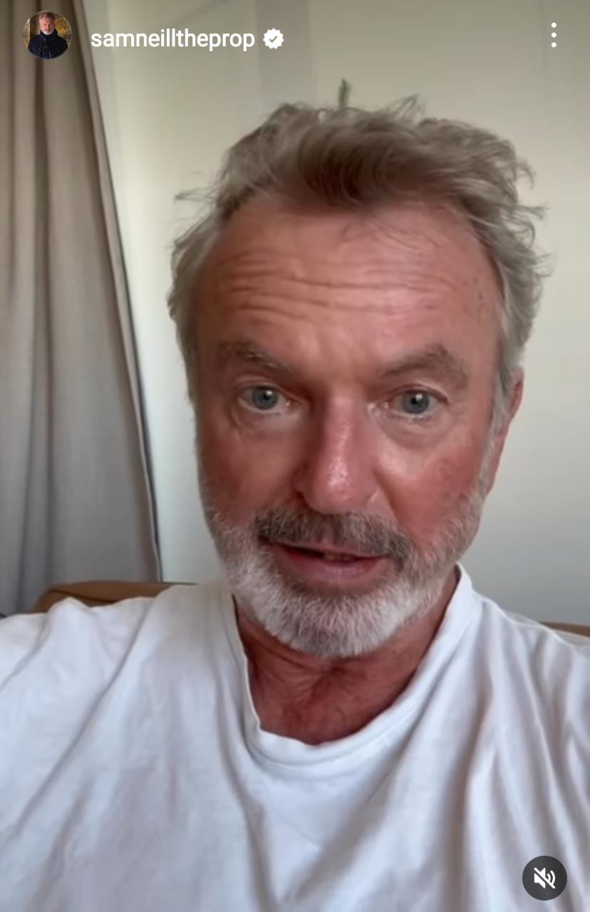 Sam Neill, actor de Jurassic Park rompe el silencio sobre el cáncer que padece y revela como se enteró de la enfermedad