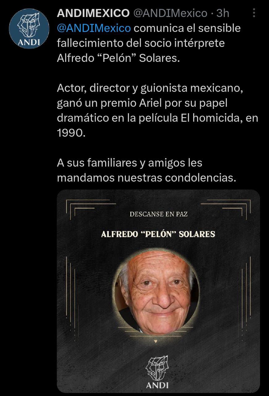 Muere Alfredo 'Pelón' Solares, reconocido actor mexicano por su trabajo en el cine de ficheras