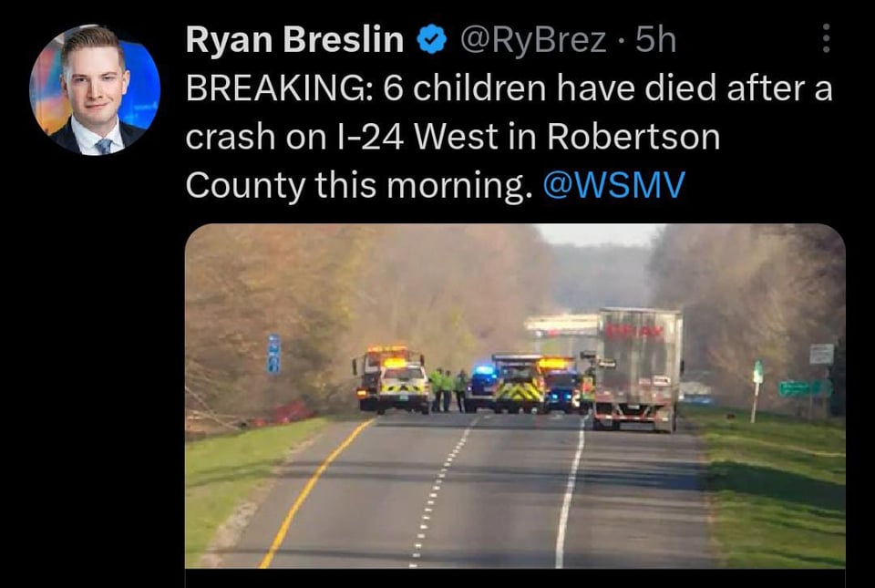 Patrullas del camino de Tennessee se encargan de investigar la razón del accidente