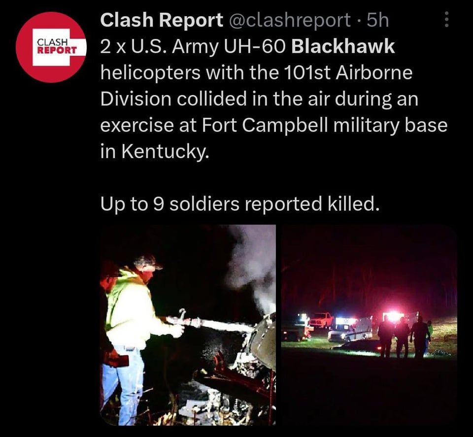 Se estrellan dos helicópteros Black Hawk en EEUU la noche del miércoles 29 de marzo, no hay información oficial de la cifra de muertos