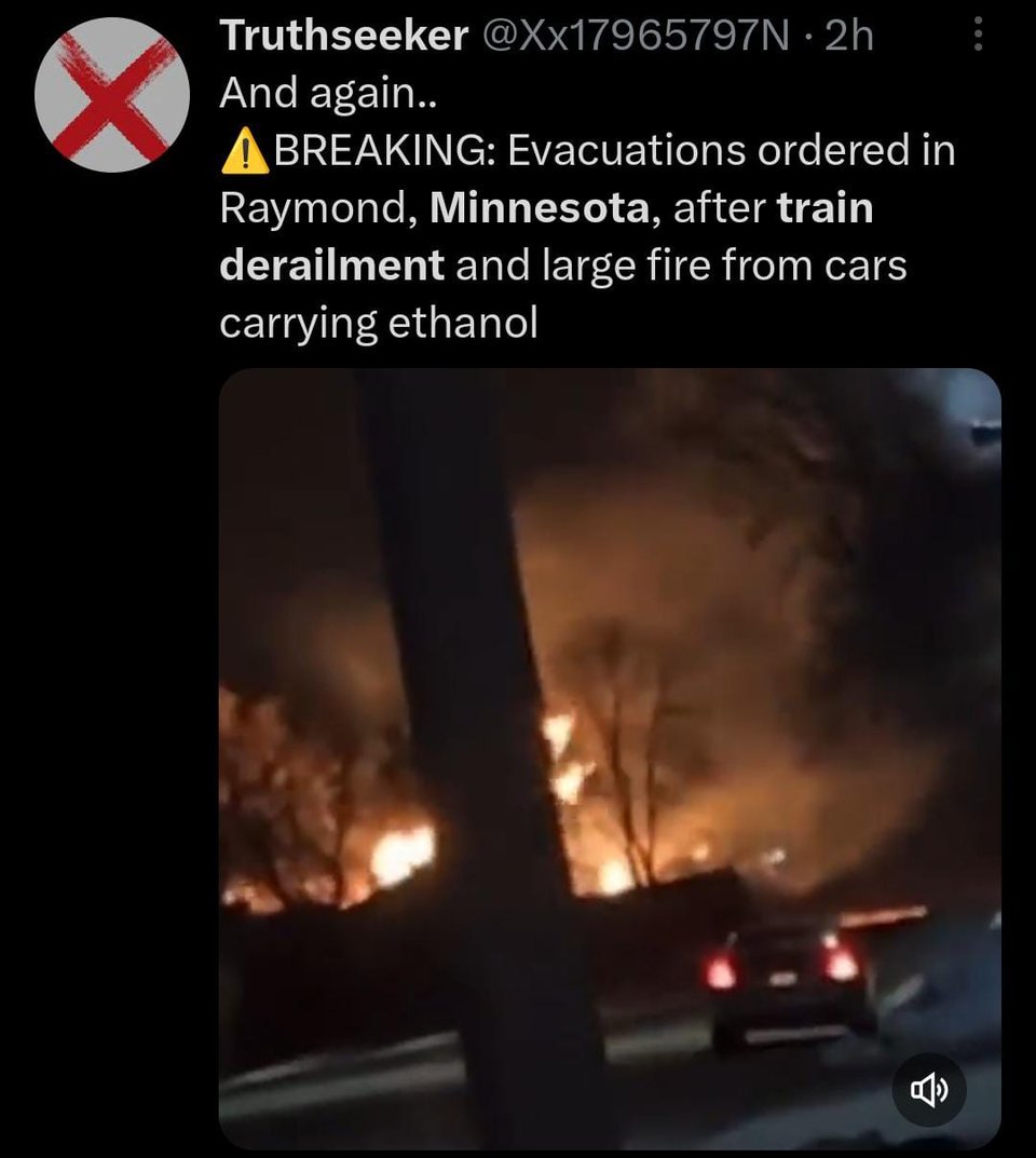 Descarrila tren que transportaba etanol en Raymond, Minnesota a primeras horas del jueves