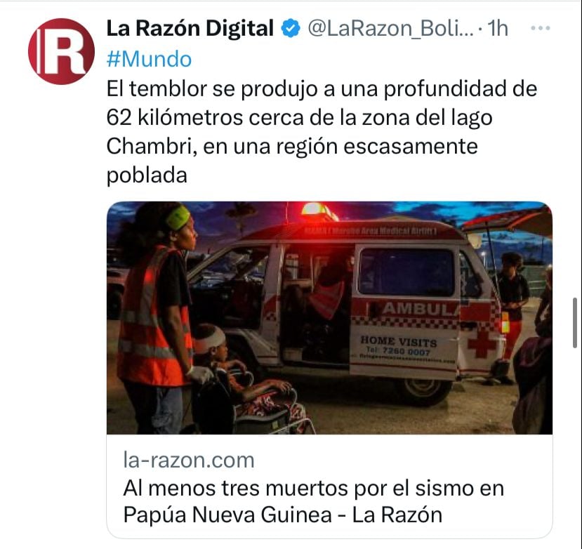 Sismo magnitud 7.0 Nueva Guinea