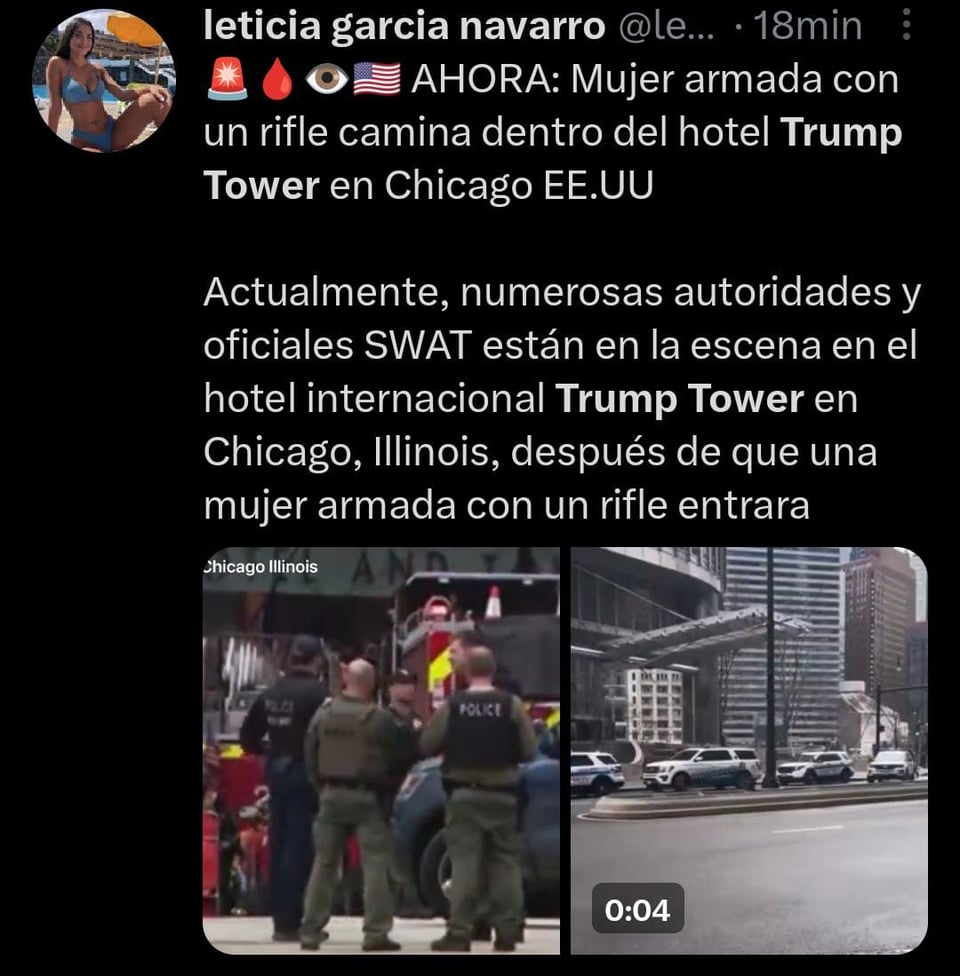Reportan mujer armada en la Trump Tower en Chicago